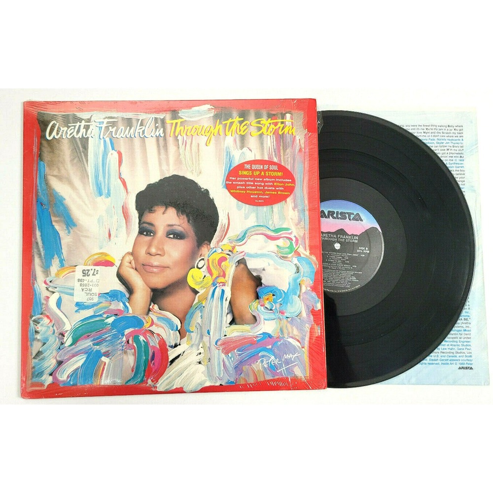 ARETHA FRANKLIN - THROUGH THE STORM - SOUL LP *IN SHRINK* *HYPE STICKER*